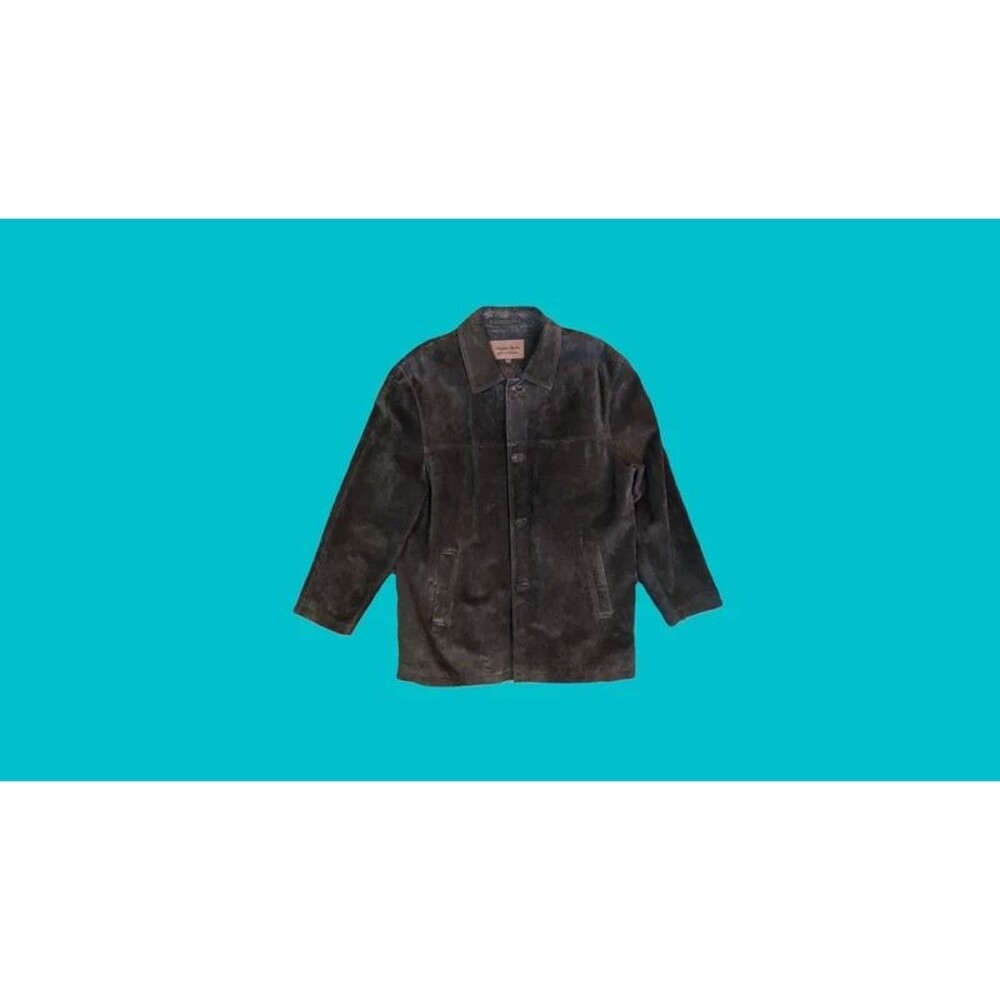 Newport Harbor Vintage Genuine Suede Olive Green Men's Coat Size XL